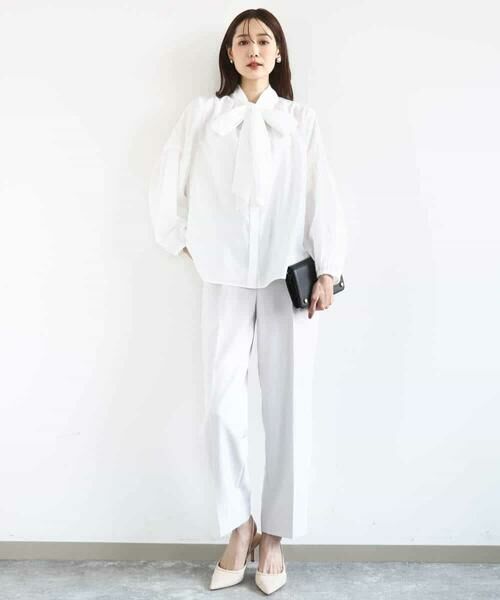 Maison de CINQ / メゾン ドゥ サンク チノ・ワークパンツ | 【小さいサイズ】ダブルクロス テーパードパンツ/セットアップ対応/防シワ/ストレッチ/洗える | 詳細15