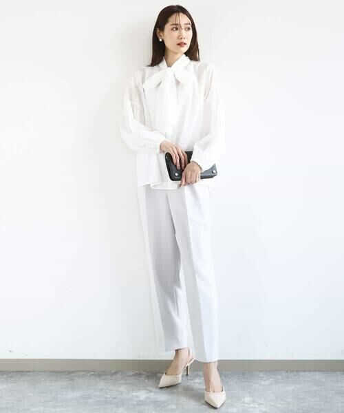 Maison de CINQ / メゾン ドゥ サンク チノ・ワークパンツ | 【小さいサイズ】ダブルクロス テーパードパンツ/セットアップ対応/防シワ/ストレッチ/洗える | 詳細16