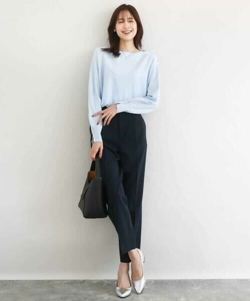 Maison de CINQ / メゾン ドゥ サンク チノ・ワークパンツ | 【小さいサイズ】ダブルクロス テーパードパンツ/セットアップ対応/防シワ/ストレッチ/洗える | 詳細2