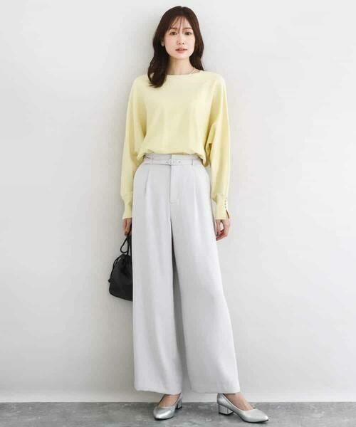 Maison de CINQ / メゾン ドゥ サンク チノ・ワークパンツ | 【小さいサイズ】共地ベルト付きワイドパンツ/撥水/防シワ/洗える | 詳細13