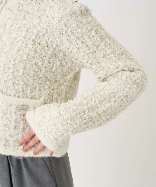 Maison de CINQ / メゾン ドゥ サンク ノーカラージャケット | 【小さいサイズ】ツイードニットジャケット/洗える | 詳細12
