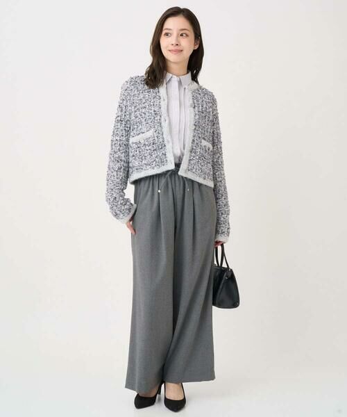 Maison de CINQ / メゾン ドゥ サンク ノーカラージャケット | 【小さいサイズ】ツイードニットジャケット/洗える | 詳細23