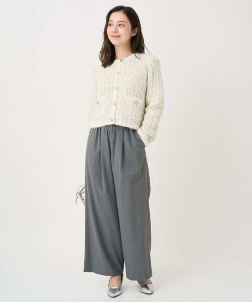 Maison de CINQ / メゾン ドゥ サンク ノーカラージャケット | 【小さいサイズ】ツイードニットジャケット/洗える | 詳細29