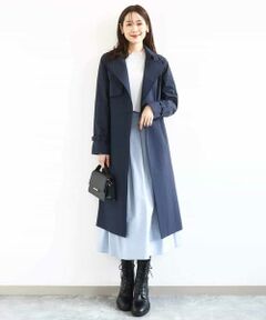 Maison de CINQ / メゾン ドゥ サンク トレンチコート | 【小さいサイズ】トレンチディティールロングコート/撥水/洗える