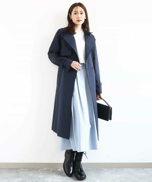 Maison de CINQ / メゾン ドゥ サンク トレンチコート | 【小さいサイズ】トレンチディティールロングコート/撥水/洗える | 詳細2