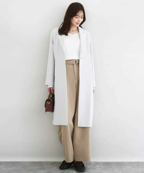 Maison de CINQ / メゾン ドゥ サンク その他アウター | 【小さいサイズ】ライトダブルクロスチェスターコート/洗える（ライトグレー）