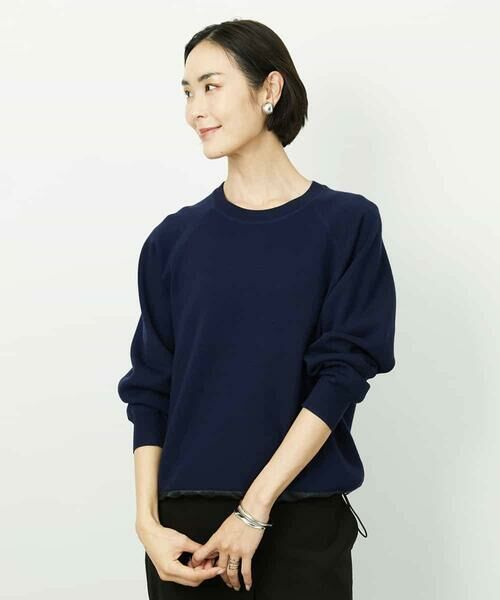 Maison de CINQ / メゾン ドゥ サンク ニット・セーター | [小さいサイズ]ドロストラグランニットプルオーバー（ネイビー）