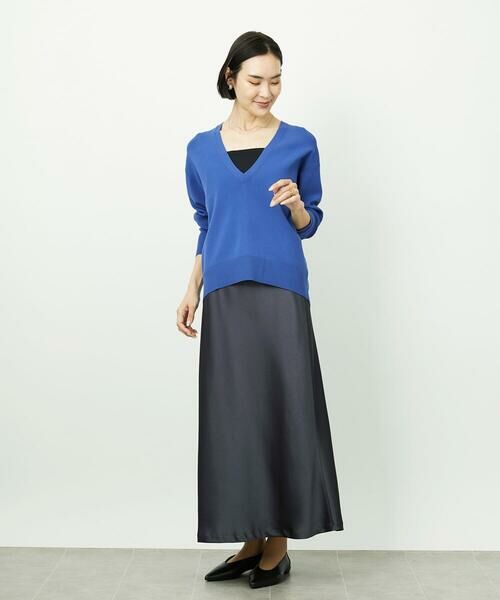 Maison de CINQ / メゾン ドゥ サンク ロング・マキシ丈スカート | [小さいサイズ][コージーボトム]ヴィンテージサテンスカート | 詳細25