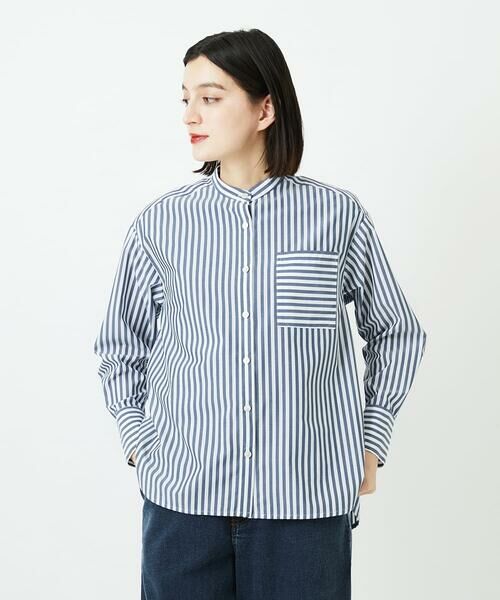 Maison de CINQ / メゾン ドゥ サンク シャツ・ブラウス | [日本製]バンドカラーシャツ | 詳細3