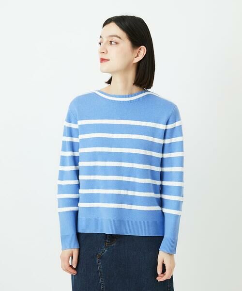 Maison de CINQ / メゾン ドゥ サンク ニット・セーター | ブークレーボーダーニット（ブルー）