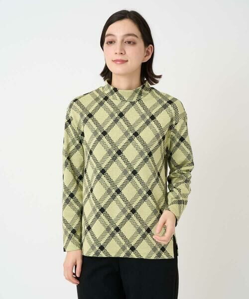 Maison de CINQ / メゾン ドゥ サンク カットソー | へリンボンラインジャガードハイネックカットソー（ライトイエロー）