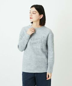 Maison de CINQ / メゾン ドゥ サンク カットソー | ラメニットテープロゴ刺繍プルオーバー