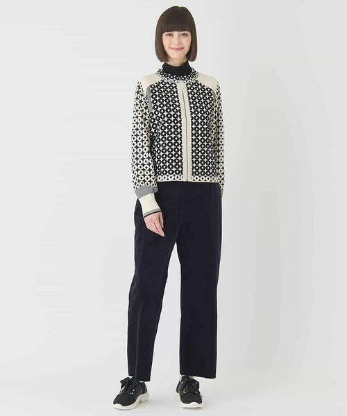 Maison de CINQ / メゾン ドゥ サンク カーディガン・ボレロ | 【小さいサイズ】ジャカード×インターシャ幾何柄ニットカーディガン | 詳細11