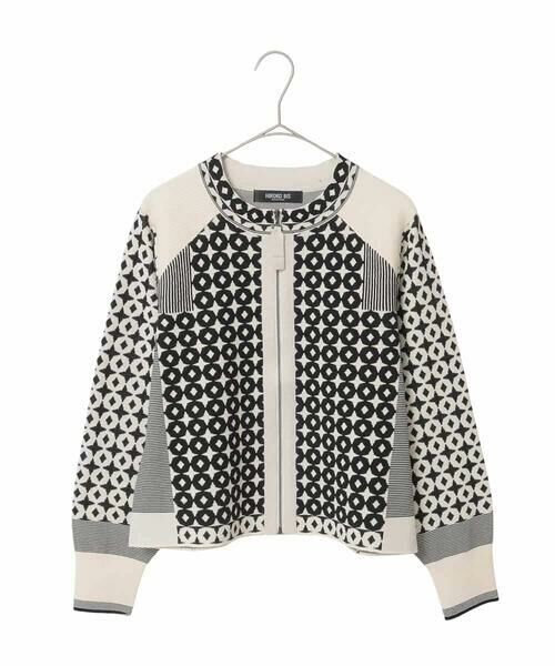 Maison de CINQ / メゾン ドゥ サンク カーディガン・ボレロ | 【小さいサイズ】ジャカード×インターシャ幾何柄ニットカーディガン | 詳細17
