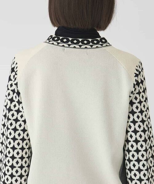 Maison de CINQ / メゾン ドゥ サンク カーディガン・ボレロ | 【小さいサイズ】ジャカード×インターシャ幾何柄ニットカーディガン | 詳細6