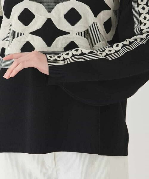 Maison de CINQ / メゾン ドゥ サンク ニット・セーター | 【小さいサイズ】ジャカード×インターシャ幾何柄ニットプルオーバー | 詳細13