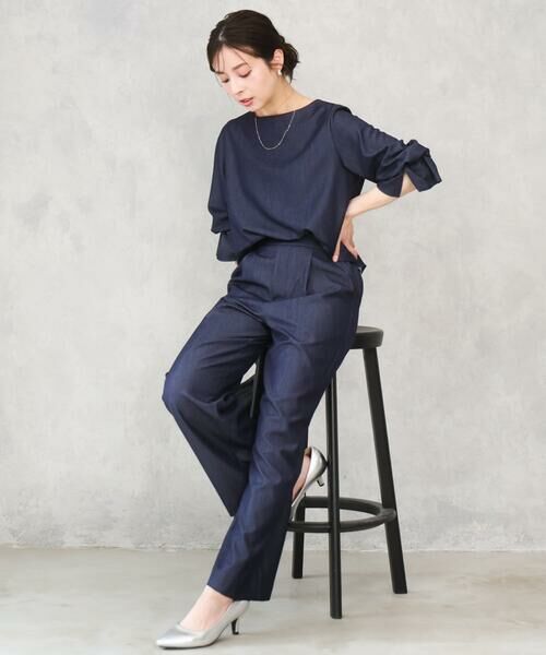 Maison de CINQ / メゾン ドゥ サンク シャツ・ブラウス | 【小さいサイズ】[SANAGARAシリーズ]デニムライク キャンディースリーブブラウス/接触冷感/UVカット/洗濯機で洗える | 詳細21