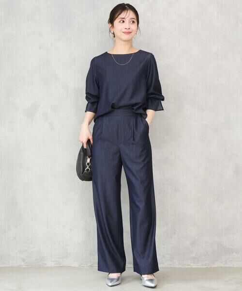 Maison de CINQ / メゾン ドゥ サンク シャツ・ブラウス | 【小さいサイズ】[SANAGARAシリーズ]デニムライク キャンディースリーブブラウス/接触冷感/UVカット/洗濯機で洗える | 詳細23