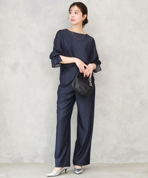 Maison de CINQ / メゾン ドゥ サンク シャツ・ブラウス | 【小さいサイズ】[SANAGARAシリーズ]デニムライク キャンディースリーブブラウス/接触冷感/UVカット/洗濯機で洗える | 詳細24