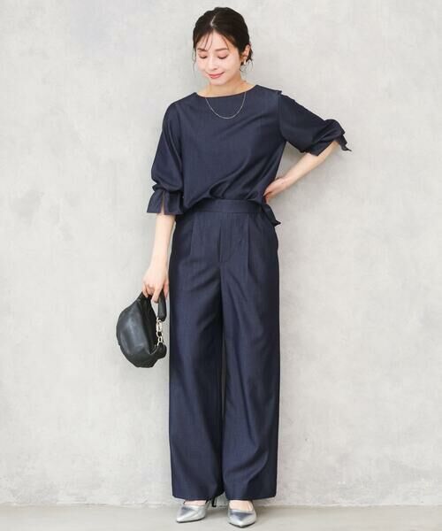 Maison de CINQ / メゾン ドゥ サンク シャツ・ブラウス | 【小さいサイズ】[SANAGARAシリーズ]デニムライク キャンディースリーブブラウス/接触冷感/UVカット/洗濯機で洗える | 詳細25