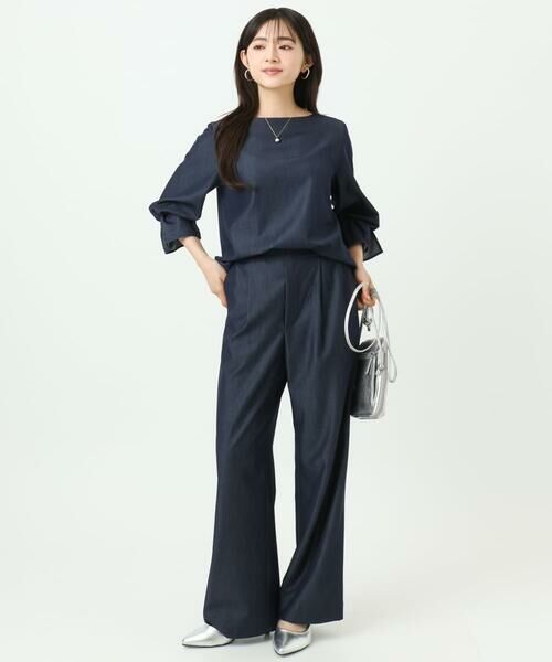 Maison de CINQ / メゾン ドゥ サンク シャツ・ブラウス | 【小さいサイズ】[SANAGARAシリーズ]デニムライク キャンディースリーブブラウス/接触冷感/UVカット/洗濯機で洗える | 詳細28