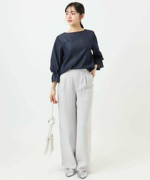 Maison de CINQ / メゾン ドゥ サンク シャツ・ブラウス | 【小さいサイズ】[SANAGARAシリーズ]デニムライク キャンディースリーブブラウス/接触冷感/UVカット/洗濯機で洗える | 詳細30