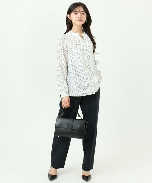 Maison de CINQ / メゾン ドゥ サンク シャツ・ブラウス | 【小さいサイズ】ミニトライアングル幾何柄ブラウス/接触冷感/UVカット/洗濯機で洗える | 詳細13