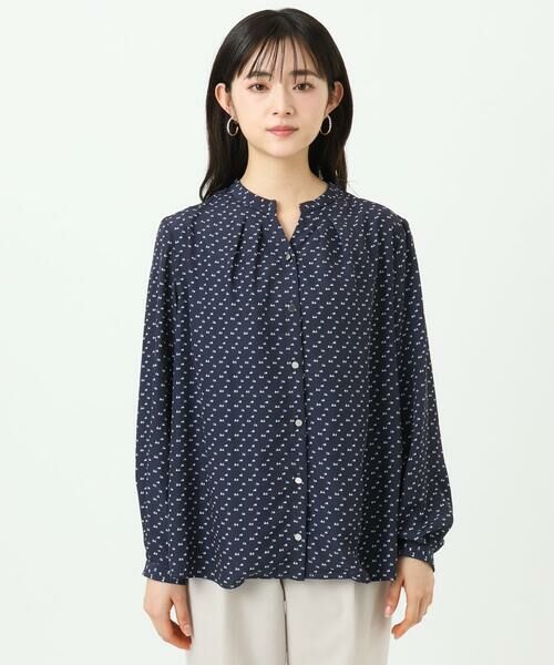 Maison de CINQ / メゾン ドゥ サンク シャツ・ブラウス | 【小さいサイズ】ミニトライアングル幾何柄ブラウス/接触冷感/UVカット/洗濯機で洗える | 詳細3