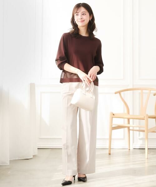 Maison de CINQ / メゾン ドゥ サンク ニット・セーター | 【小さいサイズ】シアー切替えニット/洗える | 詳細28