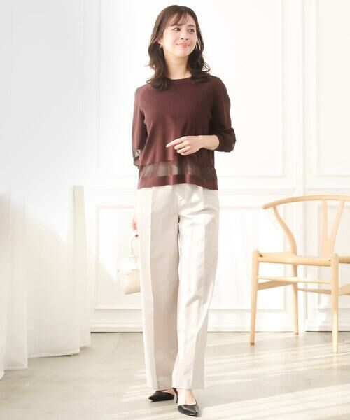 Maison de CINQ / メゾン ドゥ サンク ニット・セーター | 【小さいサイズ】シアー切替えニット/洗える | 詳細29