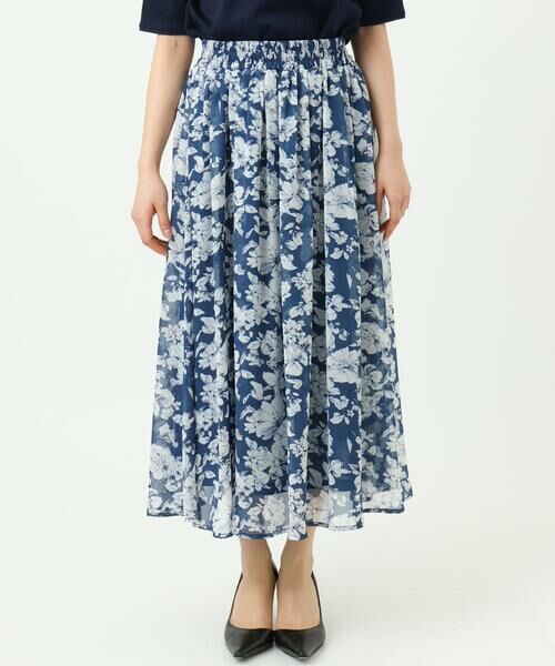 Maison de CINQ / メゾン ドゥ サンク ロング・マキシ丈スカート | 【小さいサイズ】花柄シフォンスカート/丈の長さが選べる/洗濯機で洗える/セットアップ対応 | 詳細10