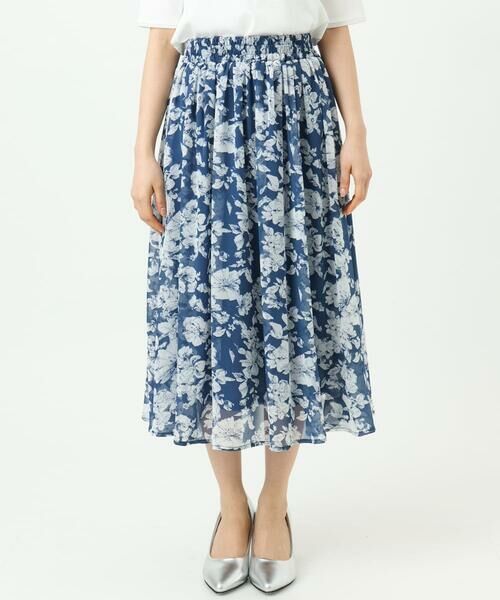 Maison de CINQ / メゾン ドゥ サンク ロング・マキシ丈スカート | 【小さいサイズ】花柄シフォンスカート/丈の長さが選べる/洗濯機で洗える/セットアップ対応 | 詳細16