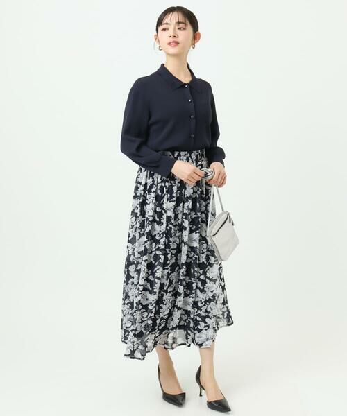 Maison de CINQ / メゾン ドゥ サンク ロング・マキシ丈スカート | 【小さいサイズ】花柄シフォンスカート/丈の長さが選べる/洗濯機で洗える/セットアップ対応 | 詳細25