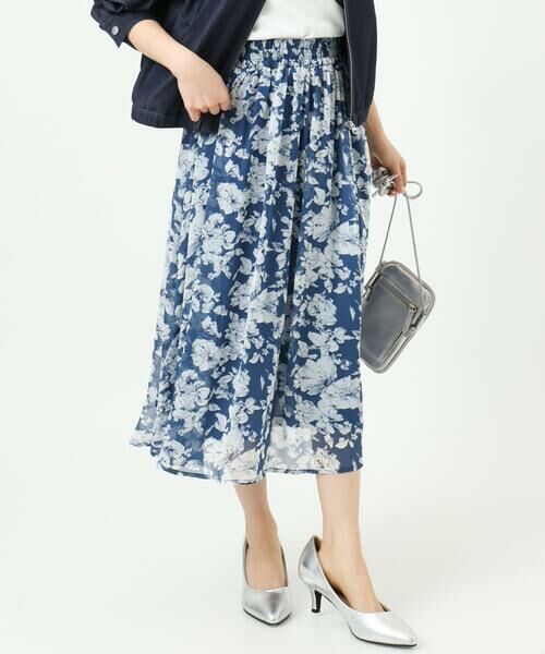 Maison de CINQ / メゾン ドゥ サンク ロング・マキシ丈スカート | 【小さいサイズ】花柄シフォンスカート/丈の長さが選べる/洗濯機で洗える/セットアップ対応 | 詳細5