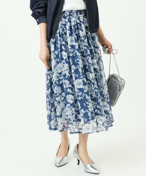 Maison de CINQ / メゾン ドゥ サンク ロング・マキシ丈スカート | 【小さいサイズ】花柄シフォンスカート/丈の長さが選べる/洗濯機で洗える/セットアップ対応 | 詳細6