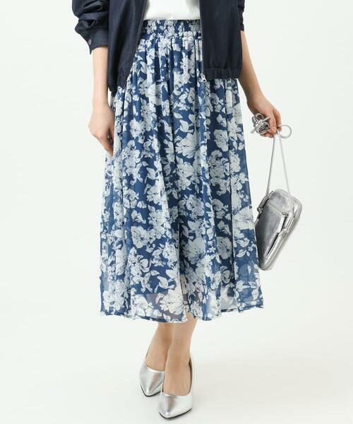 Maison de CINQ / メゾン ドゥ サンク ロング・マキシ丈スカート | 【小さいサイズ】花柄シフォンスカート/丈の長さが選べる/洗濯機で洗える/セットアップ対応 | 詳細7