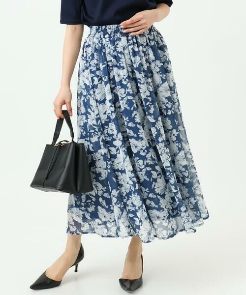 Maison de CINQ / メゾン ドゥ サンク ロング・マキシ丈スカート | 【小さいサイズ】花柄シフォンスカート/丈の長さが選べる/洗濯機で洗える/セットアップ対応 | 詳細8