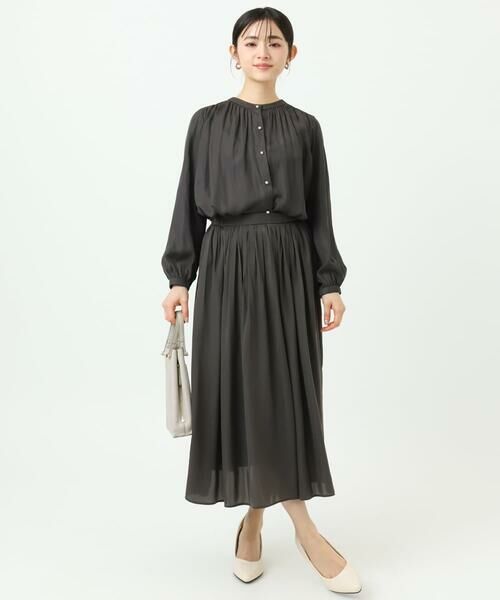 Maison de CINQ / メゾン ドゥ サンク ロング・マキシ丈スカート | 【小さいサイズ】サテンプリーツスカート/UVカット/洗える | 詳細30