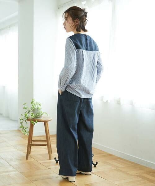 Maison de CINQ / メゾン ドゥ サンク カットソー | [セットアップ対応]ストライプキャッチワッシャーTブラウス | 詳細16