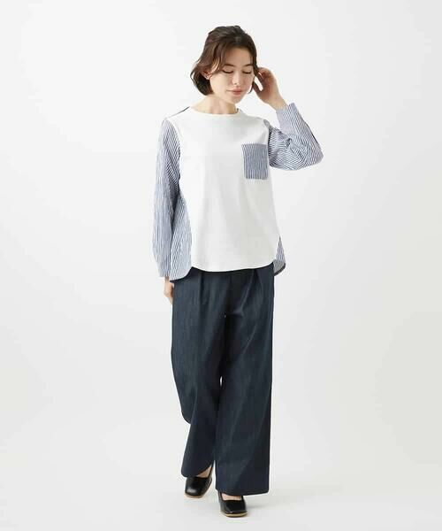 Maison de CINQ / メゾン ドゥ サンク カットソー | [セットアップ対応]ストライプキャッチワッシャーTブラウス | 詳細19