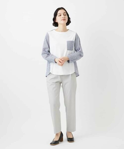 Maison de CINQ / メゾン ドゥ サンク カットソー | [セットアップ対応]ストライプキャッチワッシャーTブラウス | 詳細22