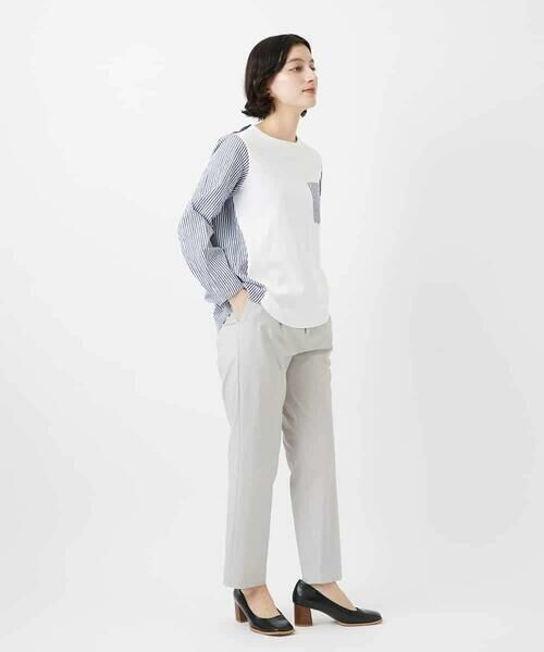 Maison de CINQ / メゾン ドゥ サンク カットソー | [セットアップ対応]ストライプキャッチワッシャーTブラウス | 詳細23