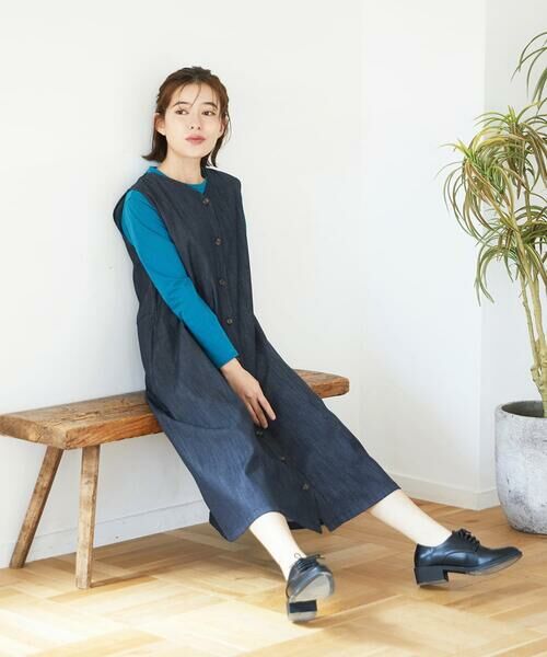 Maison de CINQ / メゾン ドゥ サンク ロング・マキシ丈スカート | [セットアップ対応]デニムライクジャンパースカート | 詳細21