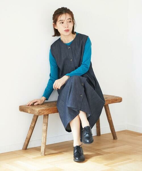 Maison de CINQ / メゾン ドゥ サンク ロング・マキシ丈スカート | [セットアップ対応]デニムライクジャンパースカート | 詳細23