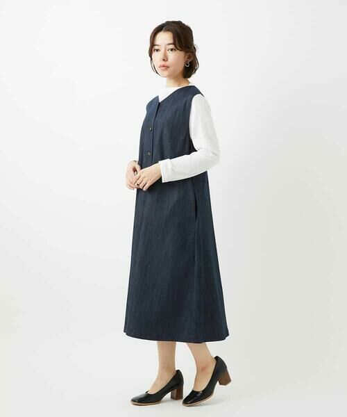 Maison de CINQ / メゾン ドゥ サンク ロング・マキシ丈スカート | [セットアップ対応]デニムライクジャンパースカート | 詳細24