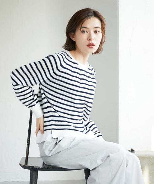 Maison de CINQ / メゾン ドゥ サンク ニット・セーター | [アンサンブル対応]畦タック柄ニットプルオーバー | 詳細6