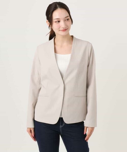 Maison de CINQ / メゾン ドゥ サンク セットアップ | 【小さいサイズ】ドライタッチストレッチ カラーレスジャケット/イージーケア/洗濯機で洗える | 詳細2