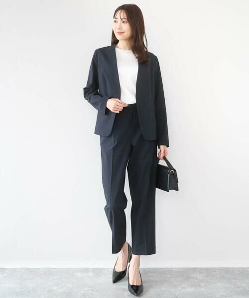 Maison de CINQ / メゾン ドゥ サンク セットアップ | 【小さいサイズ】ドライタッチストレッチ カラーレスジャケット/イージーケア/洗濯機で洗える | 詳細20