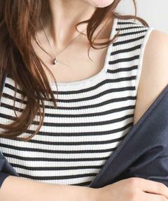 Maison de CINQ / メゾン ドゥ サンク タンクトップ | 【小さいサイズ】スクエアネックリブニットタンクトップ/UVカット/洗える