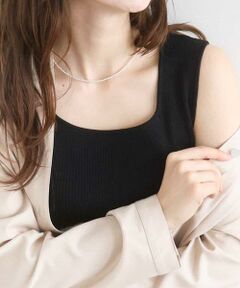 Maison de CINQ / メゾン ドゥ サンク タンクトップ | 【小さいサイズ】スクエアネックリブニットタンクトップ/UVカット/洗える